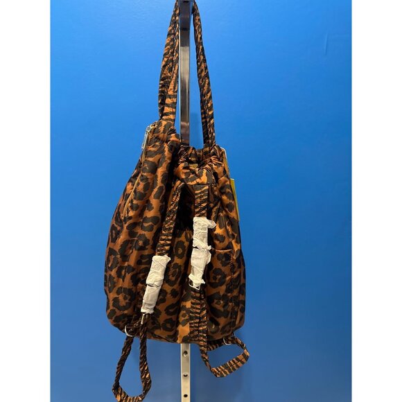 Vince Camuto Leopard Multi-Print Machine Washable Nylon Drawstring Backpack - Picture 4 of 8